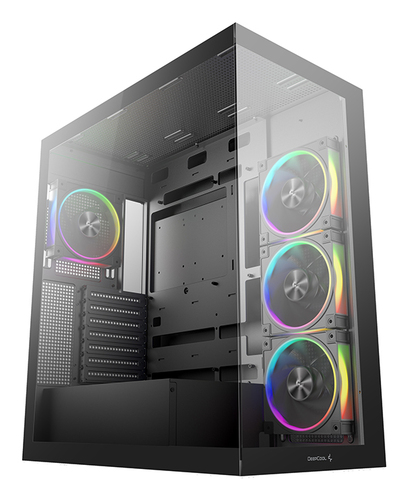 R-CG580-BKADA4-G-2 - Компьютерный корпус, Deepcool, CG580 4F V2 R-CG580-BKADA4-G-2, ATX/Micro ATX/Mini-ITX, USB 3.1*1/3.0*2, HD-Audio, 4*120мм ARGB, Высота процессорного кулера до 176мм, Длина VGA до 410мм (до 262 мм с радиатором), 2*3.5"/2*2.5", Сталь 0,6, 437х235х501мм, Без Б/П, Чёрный