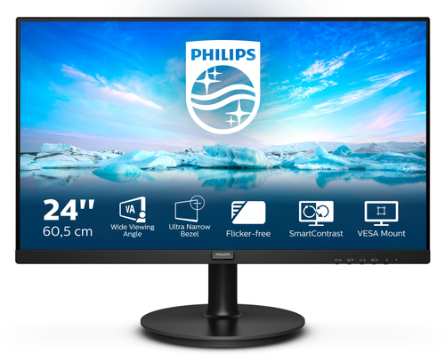 LCD PHILIPS 23.8" 241V8LA/00(01) черный {VA 1920x1080 75Hz 4ms 178/178 250cd 3000:1 8bit D-Sub HDMI1.4 AdaptiveSync 2x2W VESA}