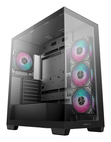 корпус Deepcool CG580 4F без БП, боковое окно (панорама), 4x120mm ARGB PWM вентилятора, черный, ATX (R-CG580-BKADA4-G-1)