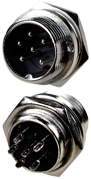 Китай 1-562-6, разъем MIC-16 6Pin, "штекер", металл на корпус