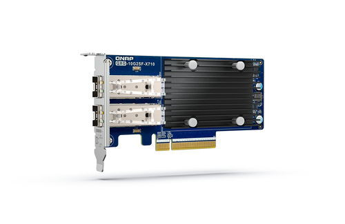 Сетевой адаптер PCIe QNAP QXG-10G2SF-X710, LAN Expansion Card, PCIe Gen3 x8, 2 x SFP+ ports (10Gbps/1Gbps)