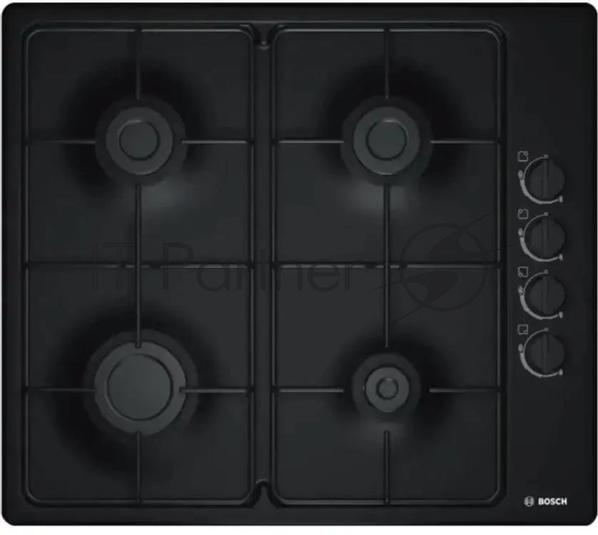 Газовая варочная поверхность Bosch PBP6C6K80Q, 4 конфорки, эмалированная сталь, 7400 Вт