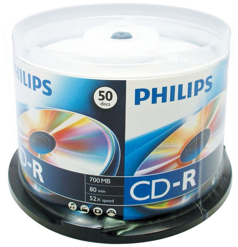 <115475> Диск CD-R 700 Mb Philips 52x Cake Box (50шт.) [CR7D5SB50/97]