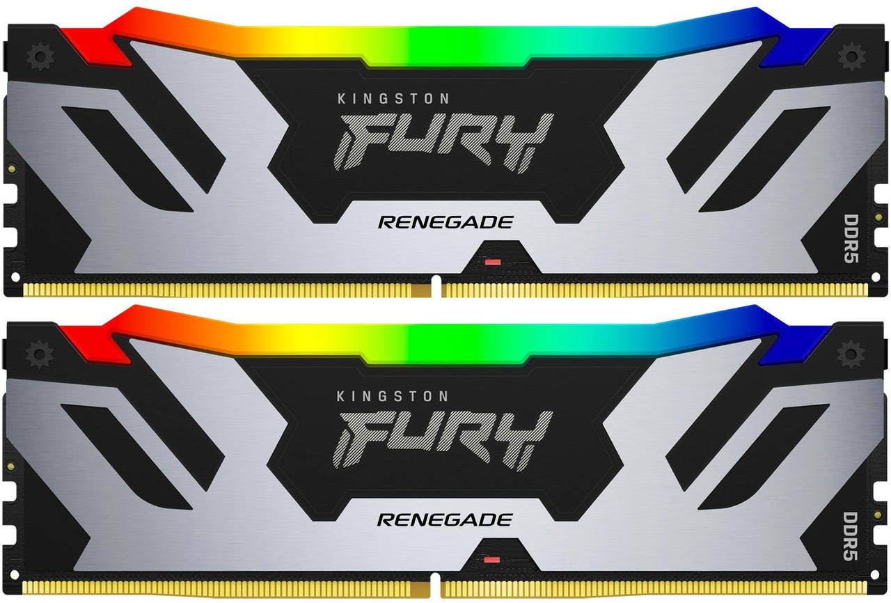 Kingston Память DDR5 2x32GB 6400MHz KF564C32RSAK2-64 Fury Renegade XMP RGB RTL Gaming PC5-51200 CL32 DIMM 288-pin 1.4В kit dual rank с радиатором Ret