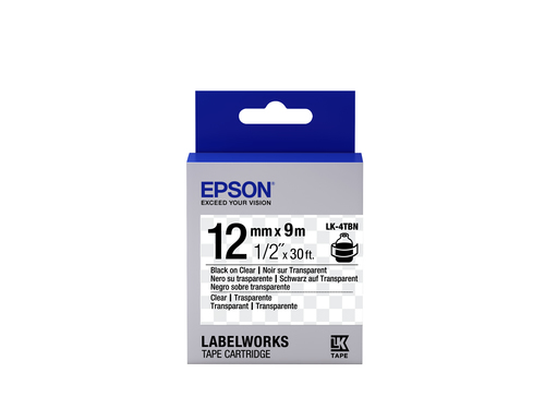 Термотрансферная лента EPSON LK4TBN 12мм х 9м прозрачно-черная