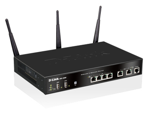 D-Link DSR-1000N/RU/A1A Беспроводной двухдиапазонный 2.4/5 ГГц (802.11n) межсетевой экран с поддержкой VPN, 2xWAN, 4XLAN 10/100/1000Base-TX
