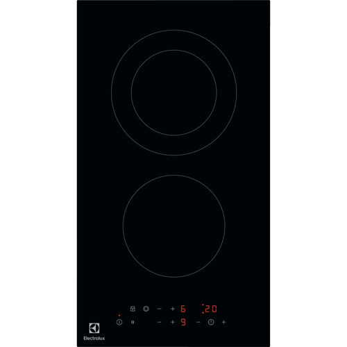 Домино ELECTROLUX/ Электрическая стеклокерамическая варочная поверхность, цвет: Черный, таймер для каждой зоны нагрева, без рамки