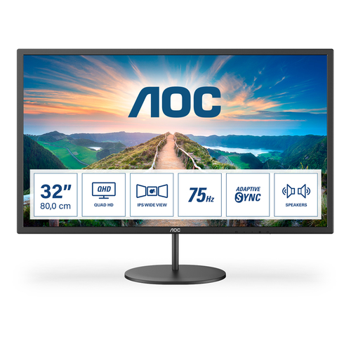 Q32V4 - Высокопроизводительный Монитор 31,5" AOC Q32V4 IPS QHD 2560X1440 75Hz 4мс 250кд/м 1000:1 HDMI DP Встроенные колонки 2x2W