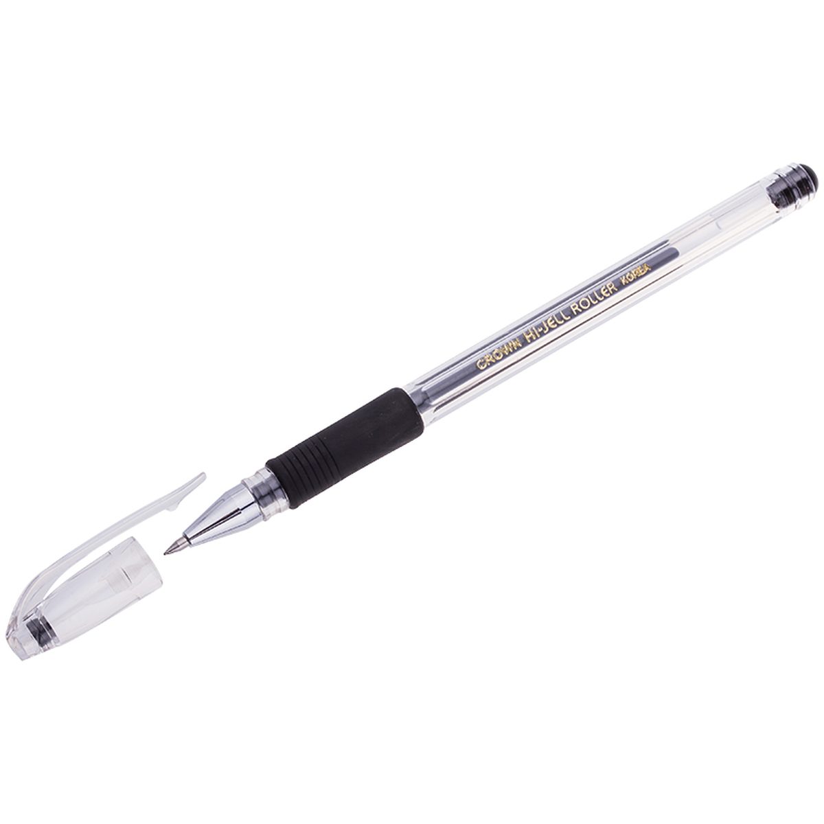 Ручка гелевая Crown Hi-Jell Grip (0.35мм, черная, резиновая манжетка) (HJR-500R), 1152шт.