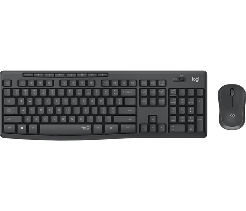 Комплект клавиатура и мышь Logitech  MK295 SilentTouch |920-009807| клавиатура черная, 111 клавиш с |920-009807| защитой от воды, мышь черная, оптическая, 3 кнопки, 2.4GHz, USB-ресивер (092501) {6}