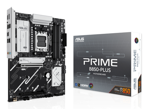 Материнская плата ASUS PRIME B850-PLUS, AM5, AMD B850, 4xDDR5, 4xSATA, 3xM.2, 1xPCIe 5.0 x16, 1xPCIe 4.0 x16, 1xDP, 1xHDMI, 1x2.5Gb LAN, 4xUSB-A 10Gbps, 1xUSB-C 10Gbps, 2xUSB-A 5Gbps, 2xUSB-A 2.0, 3x3.5 мм, 7.1, ATX