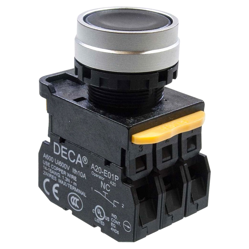 DECA A204B-M1E30B, выключатель кнопочный черный