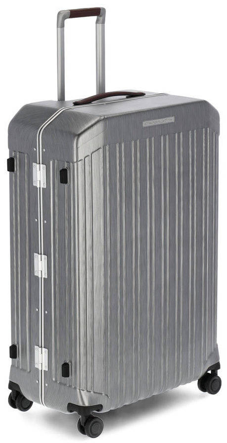 PIQUADRO Чемодан PQ LM  51x75x28см 89л. 5.59кг. поликарбонат/натур.кожа темно-серый