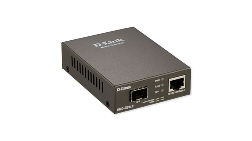 Медиаконвертер D-Link - DMC-G01LC, Витая пара RJ-45 1000Base-T, Transceiver SFP 1000Base-X, 1 Гб/с, Чёрный, DMC-G01LC/C1A