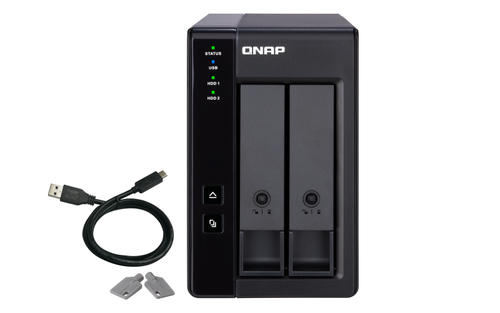 QNAP DAS <TR-002> (2x3.5"/2.5" HotSwap SATA,  RAID 0/1, USB3.0)