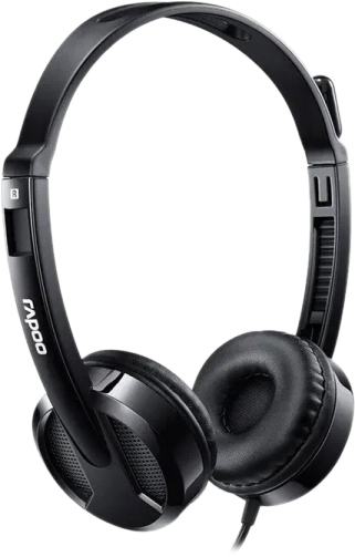 RAPOO H100 RAPOO Проводные накладные наушники H100,  цвет - черный