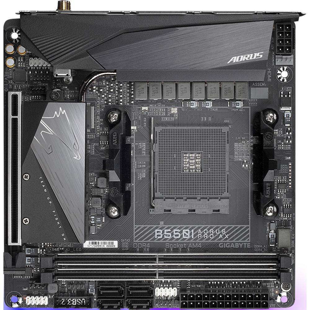 AORUS Gigabyte B550I PRO AX, Socket , AMD B550, 2xDDR4-3200, HDMI+HDMI+DP, 1xPCI-Ex16, 4xSATA3