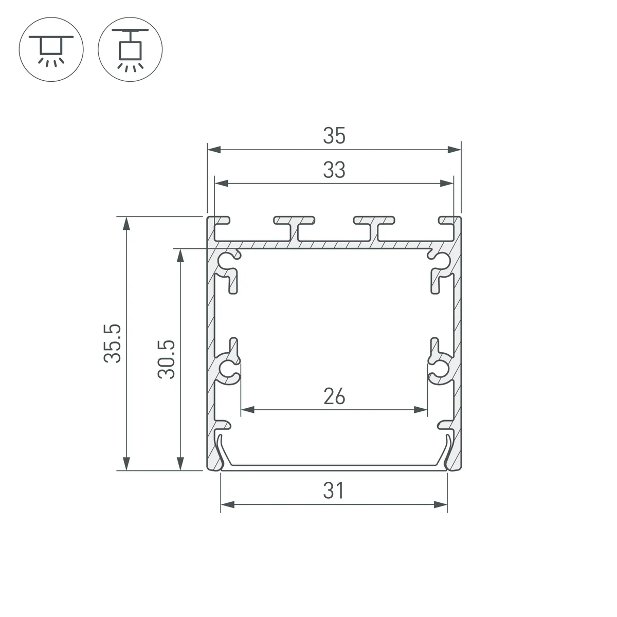Arlight Профиль LINE-S-3535-3000 ANOD (Алюминий)