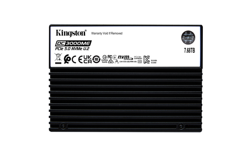 Твердотельный накопитель/ Kingston SSD DC3000ME 7680GB, U.2(2.5" 15mm), NVMe, PCIe Gen 5x4, 3D TLC, R/W 14000/10000MB/s, IOPs 2 800 000/500 000, TBW 14016, DWPD 1 (12 мес)