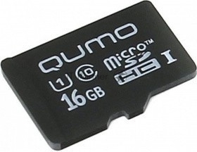 Флеш карта QUMO MicroSDHC 16Gb Сlass 10 UHS-I,3.0 без адаптером SD, черно-красная картонная упаковка
