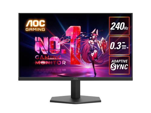 МОНИТОР 23.8" AOC 24G11ZE Black-Red (IPS, 1920x1080, 240Hz, 0.3 ms, 178°/178°, 300 cd/m, 1000:1, +HDMI 2.0, +DP)