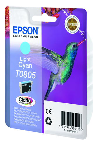 Картридж EPSON C13T08054011/C13T08054010 T0805 светло-ligh-blue, стандартной емкости P50/PX660