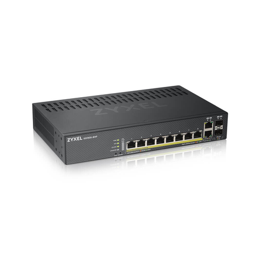ZYXEL GS1920-8HPV2-EU0101F Гибридный Smart PoE+ коммутатор NebulaFlex GS1920-8HPv2, 8xGE PoE+, 2xCombo (SFP/RJ-45), бесшумный, бюджет PoE 130 Вт, автономное/облачное управление