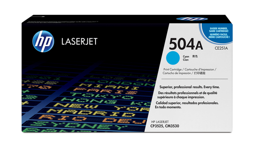 <024853> Картридж лазерный HP 504A (CE251A) для HP CP3525/CM3530, 7000 стр. синий [CE251A]