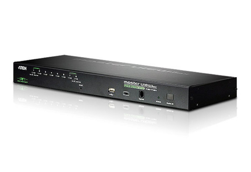 ATEN CS1708i-D(F)(E)(-AT-Gi) Переключатель, электрон., KVM, 1 local user PS2/USB+VGA+1 IP user => 8 cpu PS2/USB+VGA, со шнурами PS/2 1.8м/USB 1.8м., 1600x1200 удал.конс/2048x1536 локал.конс, 1U 19"
