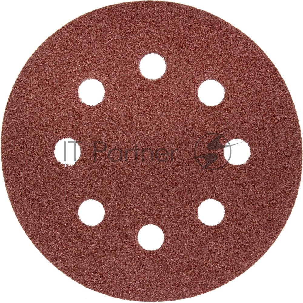Круг шлифовальный  ЗУБР "МАСТЕР" (35562-125-080) универсальный, из абразивной бумаги на велкро основе, 8 отверстий, Р80, 125мм, 5шт
