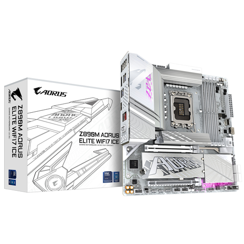 Материнская плата Gigabyte Z890M AORUS ELITE WIFI7 ICE Soc-1851 Intel Z890 4xDDR5 mATX AC`97 8ch(7.1) 2.5Gg RAID+DP