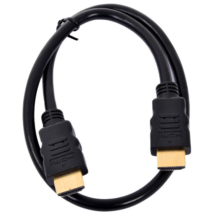 Кабель HDMI GEMBIRD/CABLEXPERT CC-HDMI4-0.5M черный (0.5м, v2.0, 19M/19M, позол.разъемы, экран, пакет) (CC-HDMI4-0.5M)