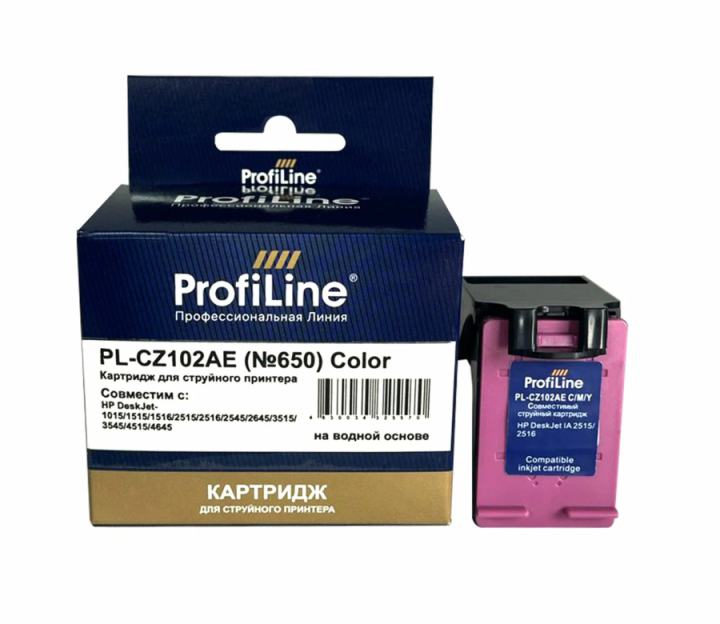 Картридж ProfiLine PL-CZ102AE №650 PL-CZ102AE_C/M/Y струйный, цветной, для HP DeskJet IA  2515/2516 Color водн