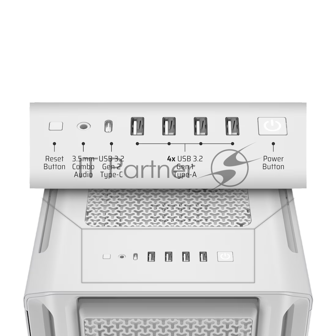 Компьютерный корпус без блока питания Case Corsair 5000T, Midi-Tower, TG, no fan, 4xUSB-A 3.2, 1xUSB 3.2 Type-C, E-ATX, ATX, mATX, mITX White