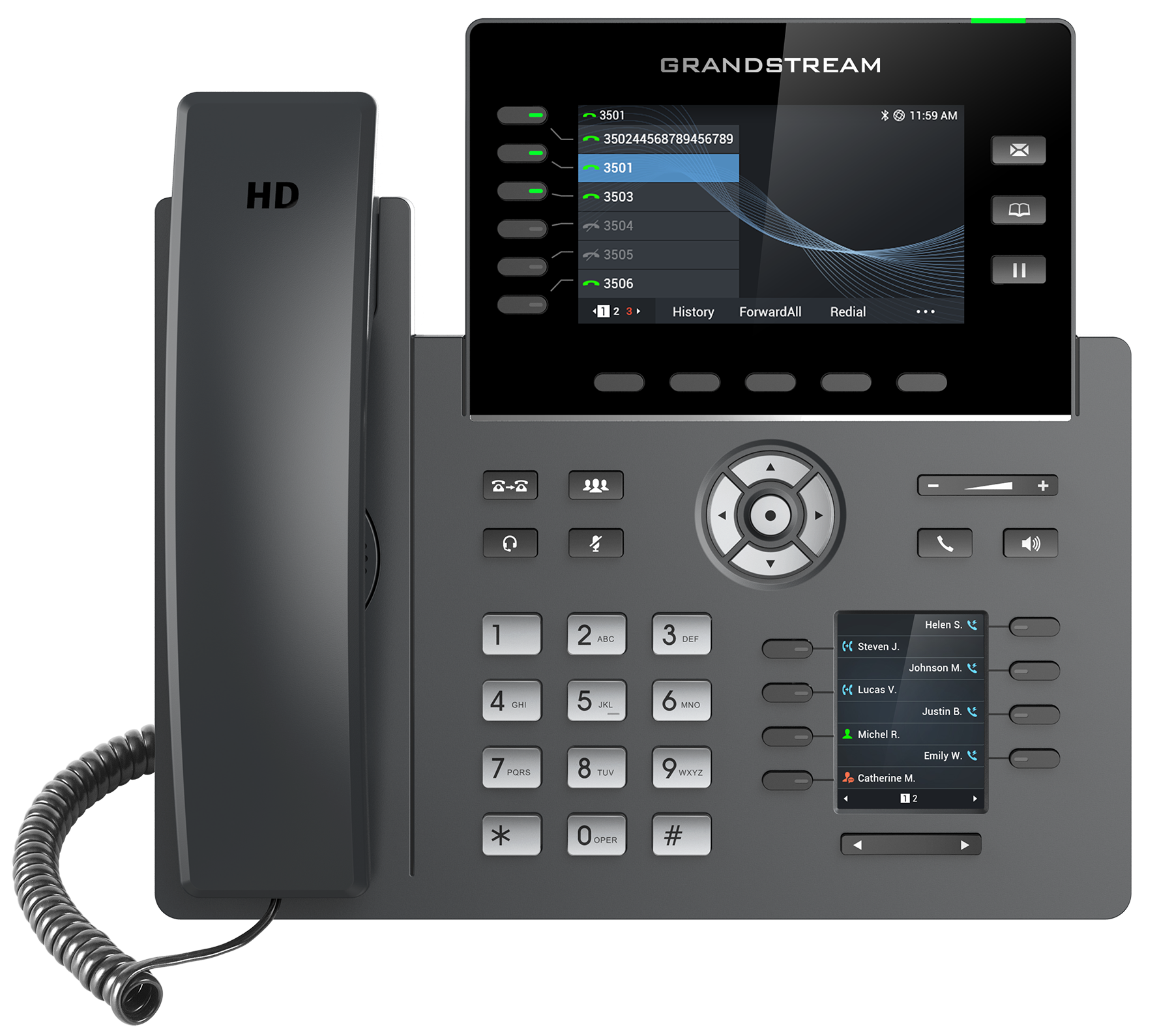 SIP-телефон Grandstream Networks GRP2616, 16 SIP-аккаунтов, 6 линий, PoE, 1GbE, Wi-Fi, Bluetooth