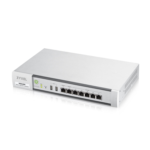 Zyxel NSG200-ZZ0102F Межсетевой экран Zyxel Nebula NSG200 с управлением в облаке, Rack, 2xWAN GE, 5xLAN GE, 2xUSB, IDP,