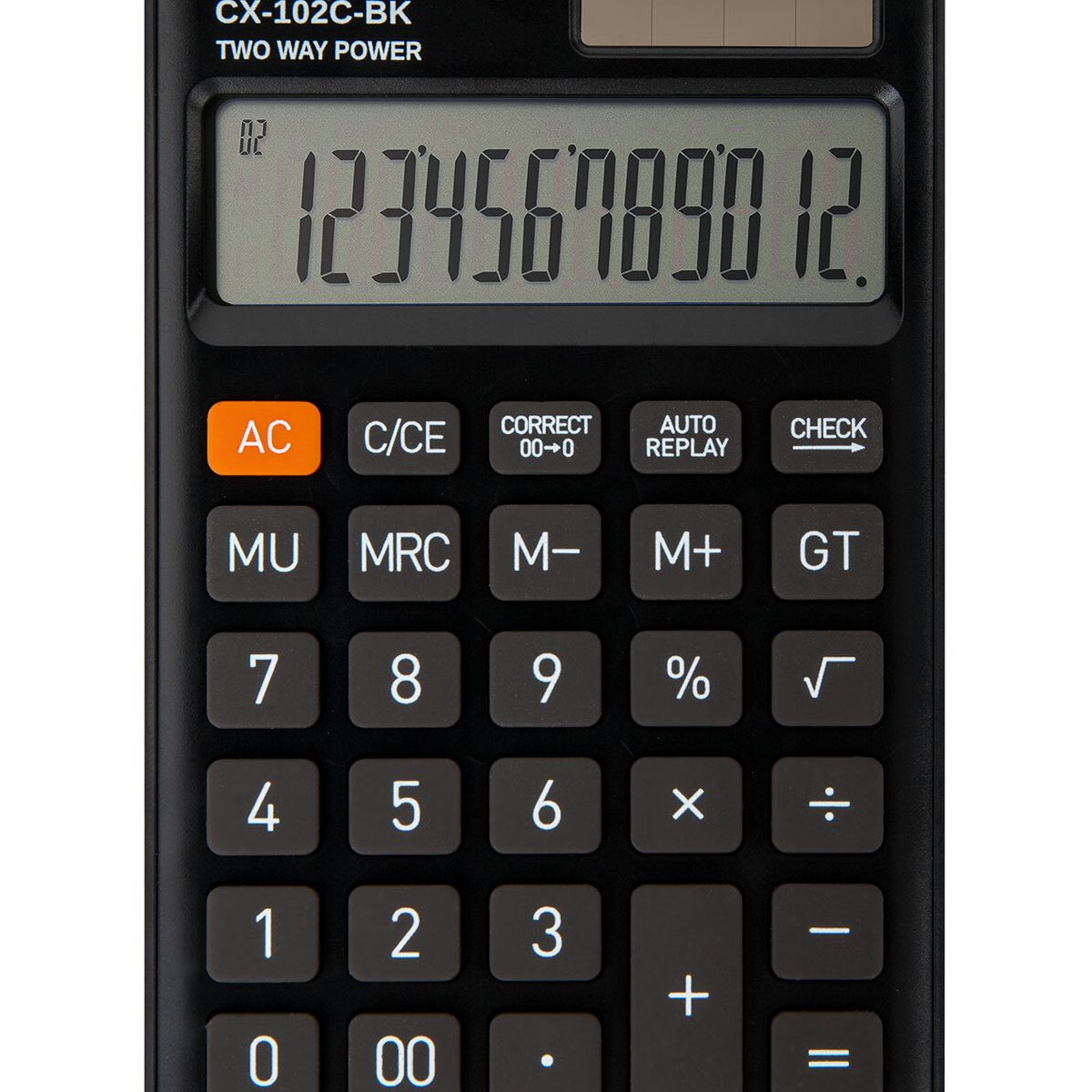 Калькулятор карманный Brauberg CX-102C-BK (12-разрядный) двойное питание, черный, 40шт.