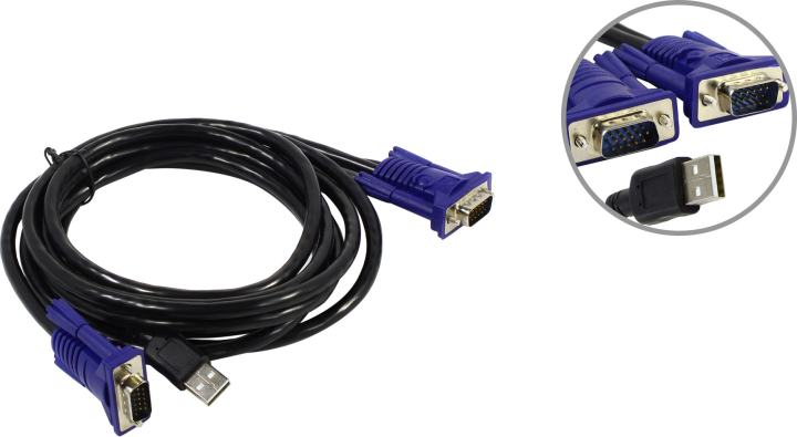 ORIGO <OKVMCU3 /A1> Кабель для KVM  переключателей (USB+VGA15M, 3м)