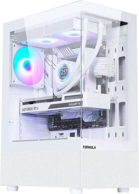 Корпус Formula Crystal Z1 PLUS белый без БП ATX 2x120mm 2xUSB2.0 1xUSB3.0 audio  bott  PSU