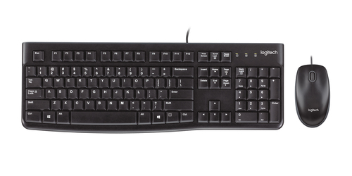 Комплект клавиатура и мышь Logitech Комплект Desktop MK120 |920-002561| клавиатура K120 черная, 104 клавиши с защитой от воды, |920-002561| мышь M100, черная, оптическая, 3 кнопки, USB, (020658) {10}