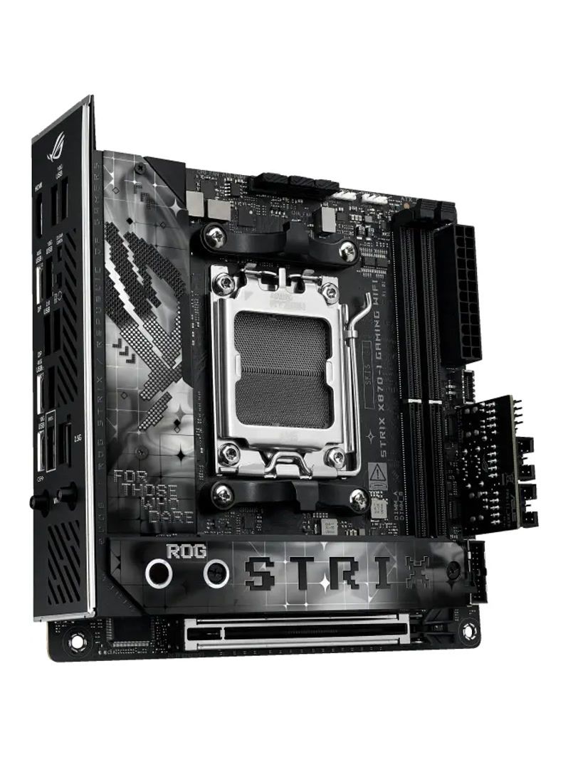 Материнская плата ASUS ROG STRIX X870-I GAMING WIFI, AM5, X870, 2*DDR5, 2*SATA, 2*M.2, 4*USB 3.2, 3*USB 2.0, 2*USB4, Type-C, 2*PCIx16, HDMI, mIATX