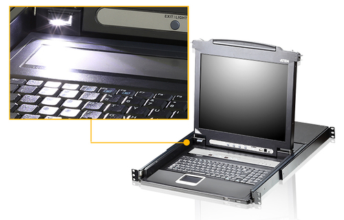 CL5716M-ATA-RG - КВМ-консоль с переключателем, ATEN, CL5716M-ATA-RG, 17", 16-Port, PS/2-USB, VGA, LCD KVM Switch, W/RU KB, W/EU Cord
