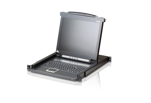 Консоль управления ЖК-монитор 19"" с клавиатурой, выдвижной, 1U, RAL 7021 Console with LCD screen 19""