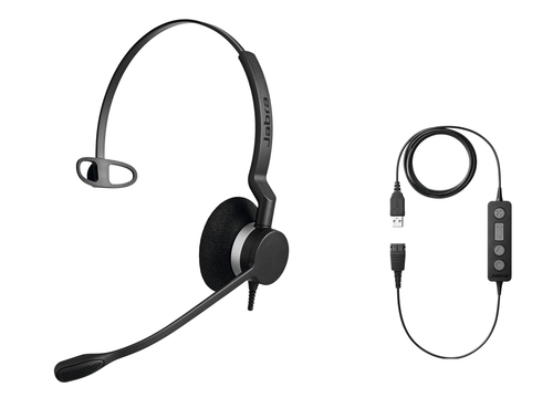 Наушник с микрофоном Jabra BIZ 2300 Mono (USB,  с  регулятором  громкости) <2303-820-104>