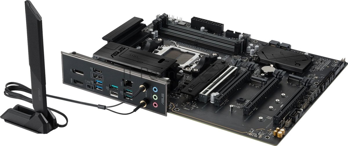 Материнская плата ASUS B850 MAX GAMING WIFI, AM5, AMD B850, 4xDDR5, 4xSATA, 3xM.2, 1xPCIe 5.0 x16, 1xPCIe 4.0 x16, 2xPCIe 3.0 x16, 1xHDMI, 1xDisplayPort, 1x 2.5Gb LAN, 4xUSB 3.2 Gen2, 2xUSB 3.2 Gen1, 2xUSB 2.0, 3x3.5 мм, 7.1, ATX