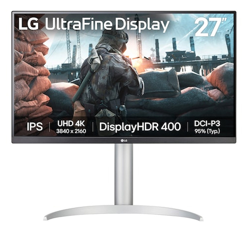 Монитор LG UltraFine 27UP650K-W 27" IPS monitor, 3840x2160, 400cd/m2, 16:9, 5мс (GtG), HDMIx2, DP, Headphone Out, 60Hz, 178/178, внешний БП, VESA 100x100, HAS 110mm, white/silver/black