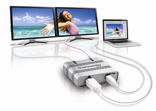 Разветвитель видеосигнала Matrox D2G-DP2D-MIF Dualhead2Go SE.  Dual digital (DVI-D) display support