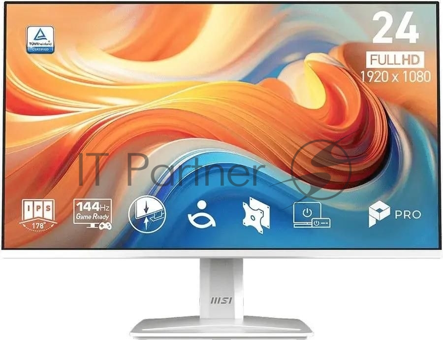 Монитор 23.8" MSI Pro MP243W E14 белый IPS LED 4ms 16:9 HDMI M/M 1500:1 300cd 178гр/178гр 1920x1080 144Hz DP FHD 2.95кг