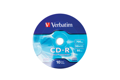 Verbatim  Диски CD-R  10шт. 52x 700Mb, Shrink (43725)