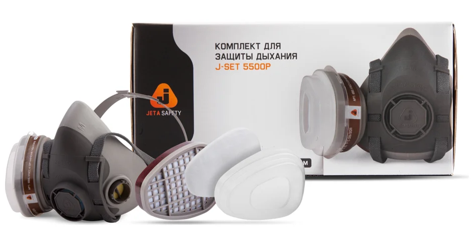 Комплект для защиты дыхания J-SET 5500P размер S: полумаска, фильтры А1